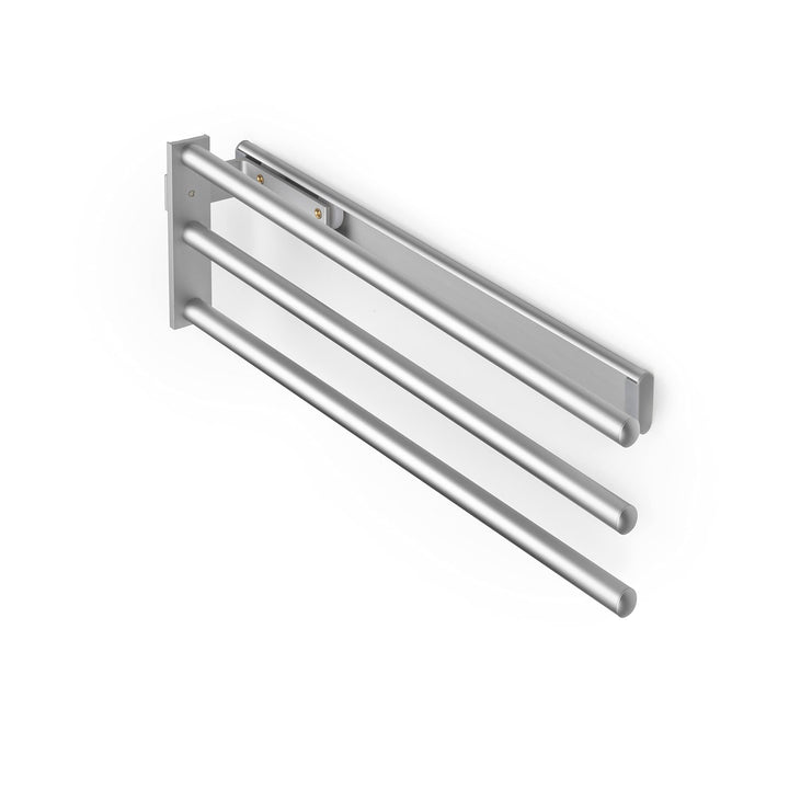 Emuca - Ausziehbarer Handtuchhalter, 3 Arme, handtuchauszug küche oder bad, 440 mm, Aluminium, Matt