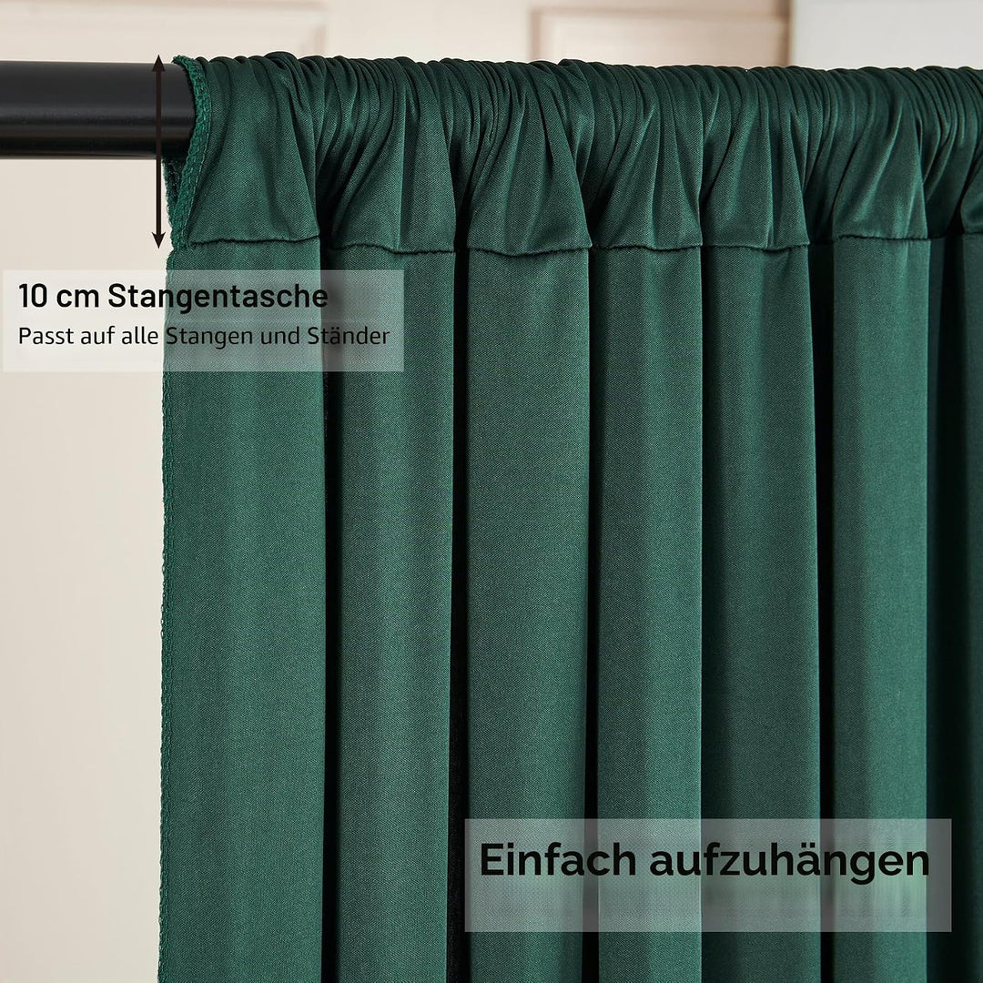 3×3 m Hunter Green Hintergrund Vorhang, Deko Hochzeit Dschungel Party Geburtstag Fotowand Hintergrun
