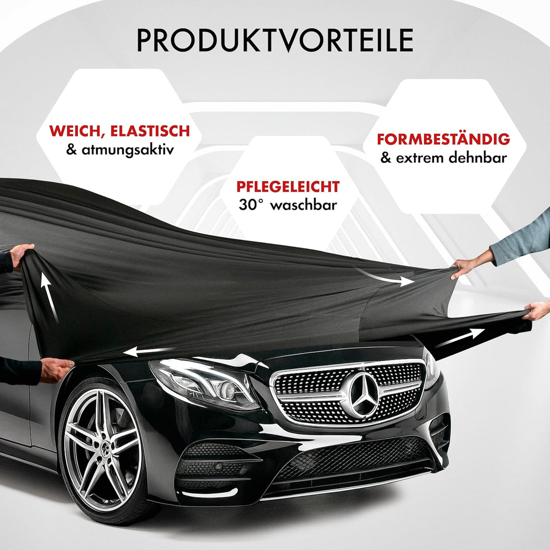 WALSER Abdeckung Auto Indoor Stretch Basic, Autoabdeckung Winter, staubdichte Autogarage Abdeckung,