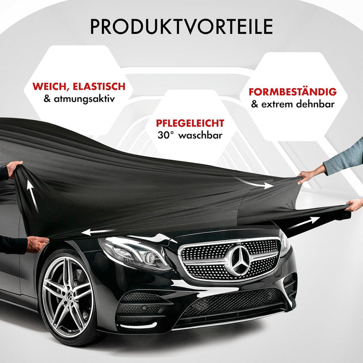 WALSER Abdeckung Auto Indoor Stretch Basic, Autoabdeckung Winter, staubdichte Autogarage Abdeckung,