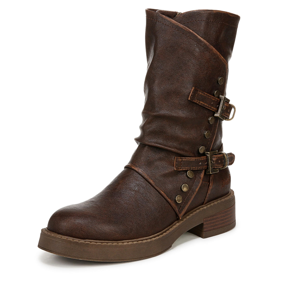 Blowfish Malibu Venice Damen Motorradstiefel mit Nieten, Braun
