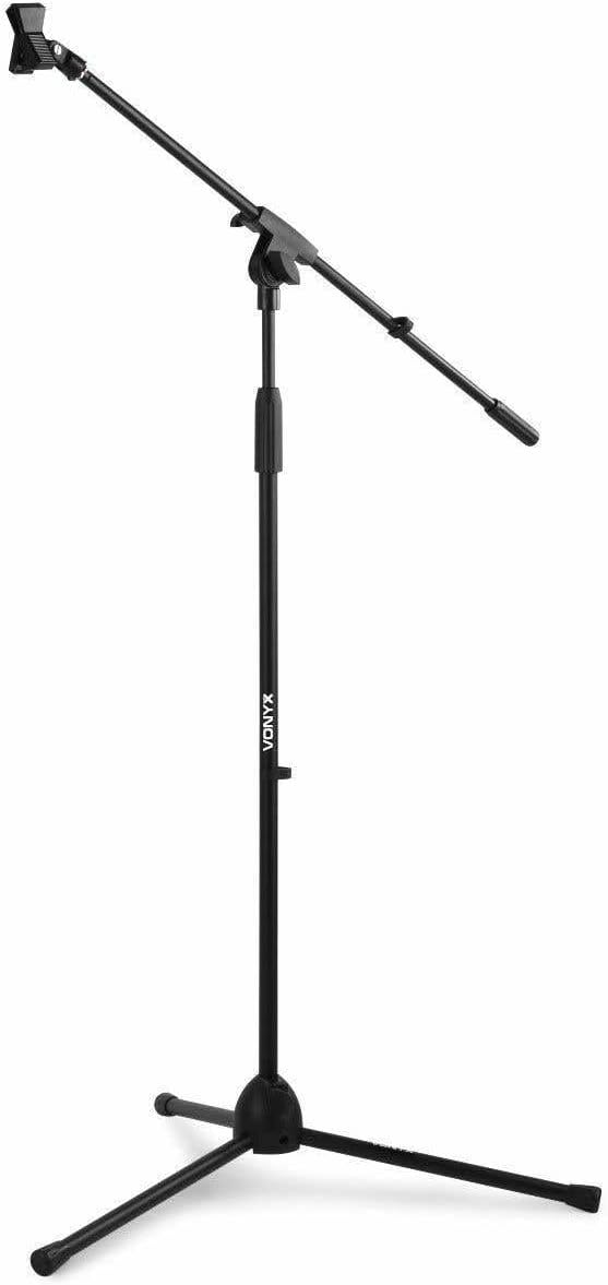 Vonyx Universal-Mikrofonständer mit Haltegriff, höhenverstellbar mit Halterung und Adapter