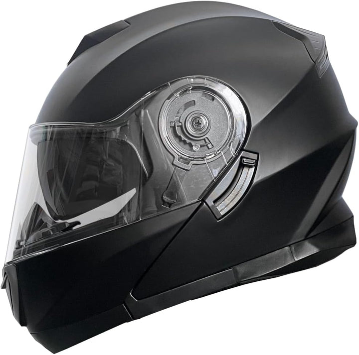 Klapphelm Integralhelm Helm Motorradhelm RALLOX 910 schwarz/matt mit Sonnenblende (XS, S, M, L, XL)