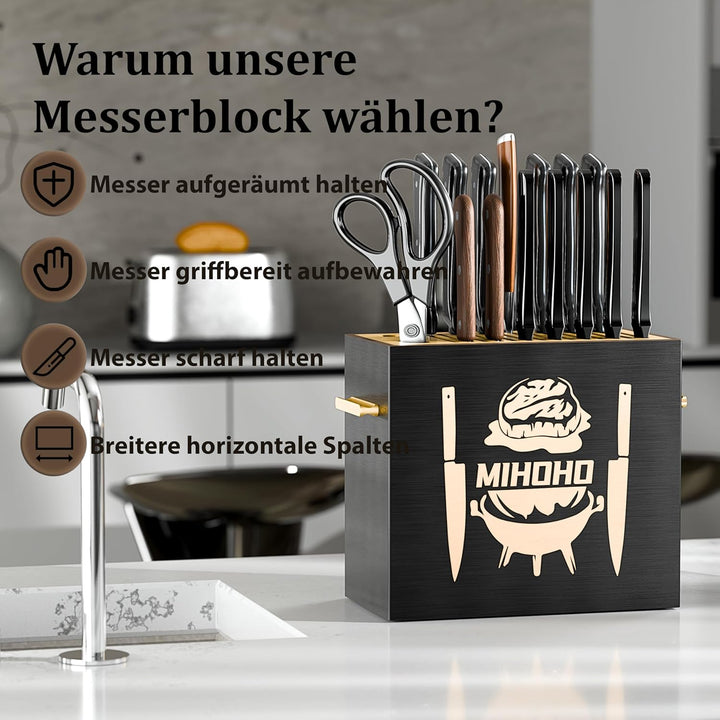 Universal-Messerblock aus Holz mit Schlitzen, Messerhalter/Messer-Organizer aus Holz, einzigartige M