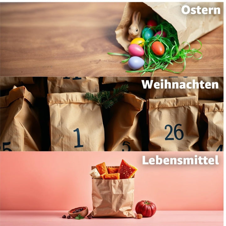 250x Kraftpapiertüten - EXTRA STARK - nachhaltige braune Beutel 20 x 13 cm - Kraftpapierbeutel als D