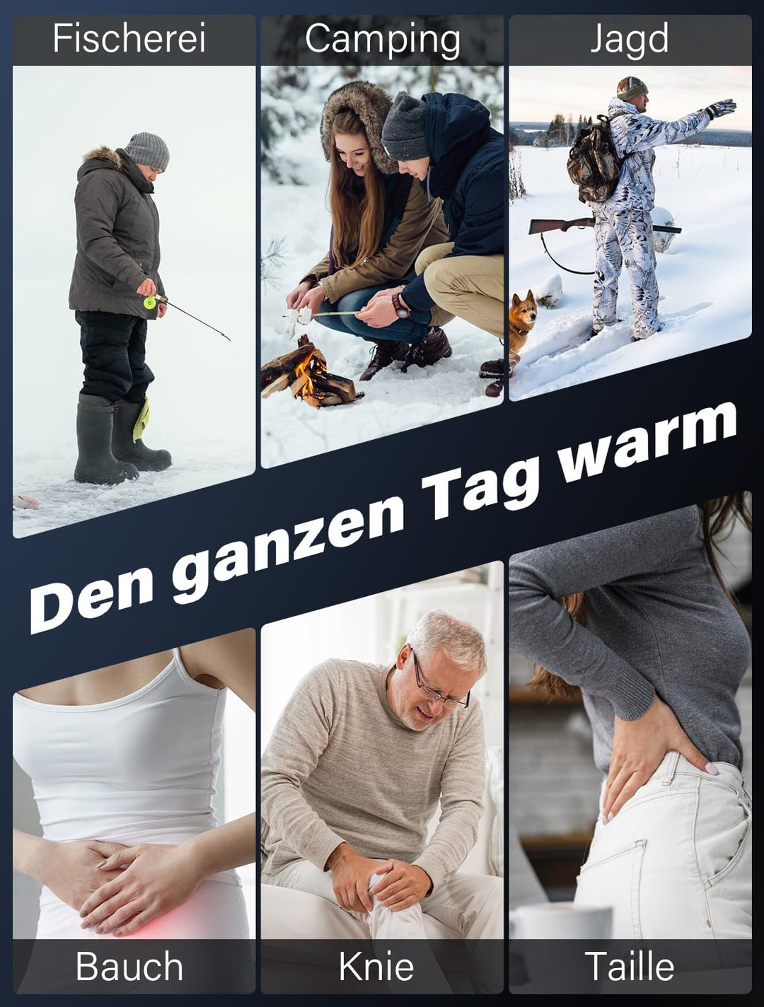 Handwärmer Elektrisch 2 Pack, Ultraleicht Taschenwärmer Wiederaufladbar, Tragbare Heizung 8000mAh, 3