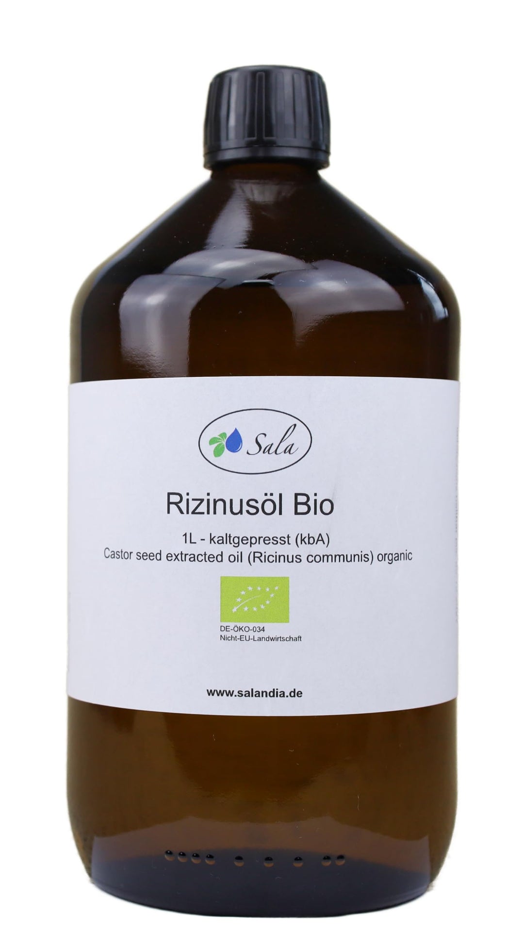 Sala Rizinusöl kaltgepresst BIO 1 L 1000 ml Glasflasche Rizinusöl kaltgepresst bio 1 l (1er Pack), R