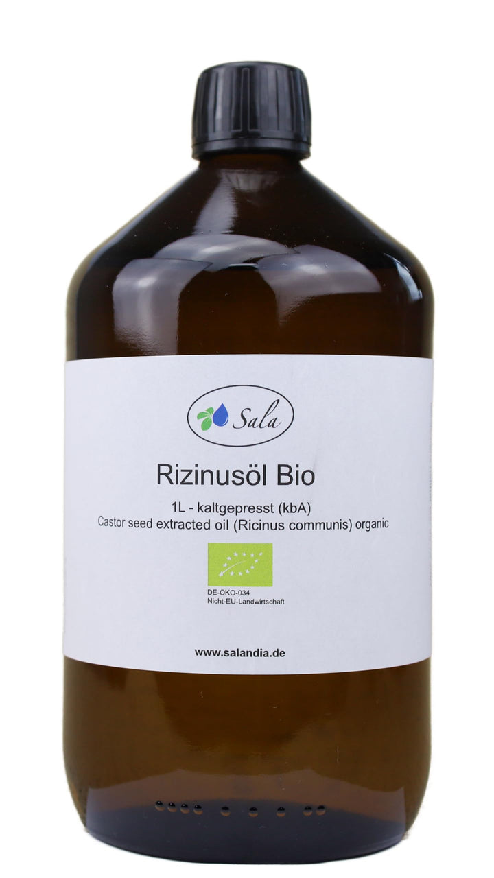 Sala Rizinusöl kaltgepresst BIO 1 L 1000 ml Glasflasche Rizinusöl kaltgepresst bio 1 l (1er Pack), R