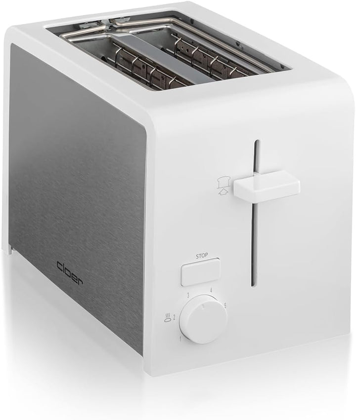 Cloer 3211 Toaster, 825 W, für 2 Toastscheiben, integrierter Brötchenaufsatz, Nachhebevorrichtung, K