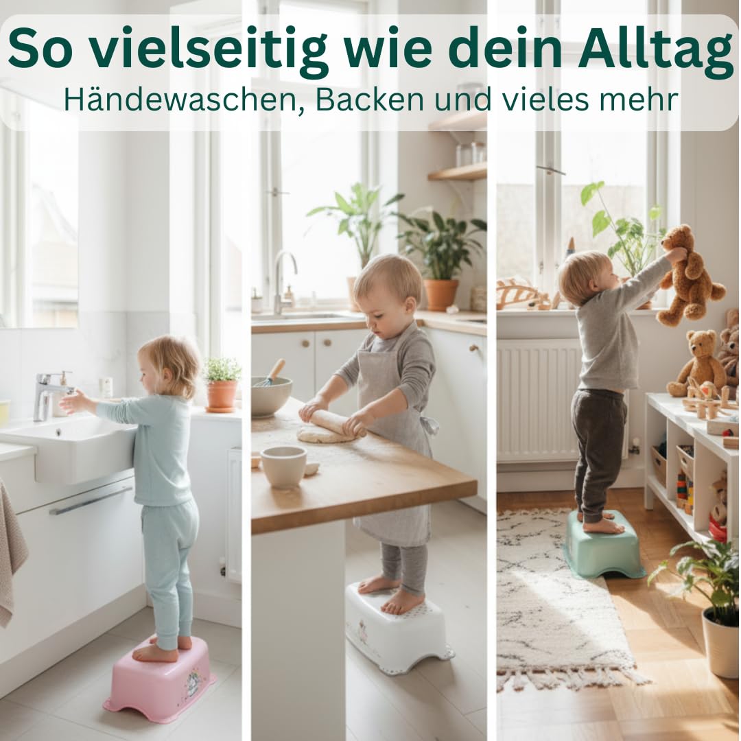 Tritthocker Kinder Wal Blau - Kindertritt Waschbecken stabil und rutschfest - Toilettenhocker Kinder