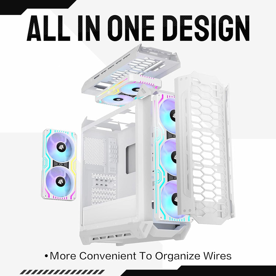 AsiaHorse 2 in 1 PC Gehäuselüfter, 2 * 120mm ARGB PC Lüfter mit 48 Adressierbare LEDs, CPU Gehäuse L