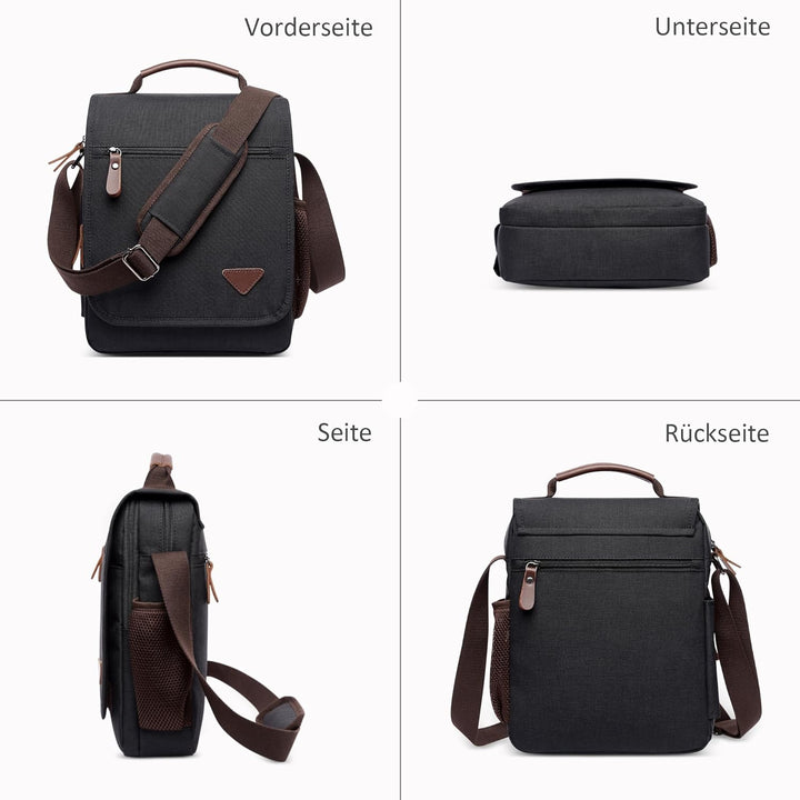 Mode Umhängetasche Herren Schultertasche Elegante Schultertaschen für 12.9 Zoll Laptop Kuriertasche