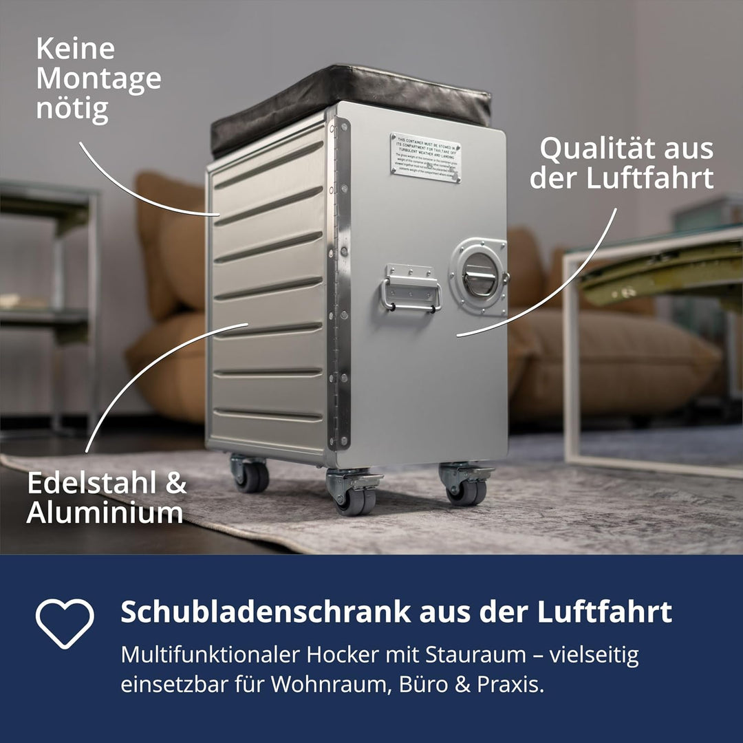 Hocker Schubladenschrank, Rollcontainer, Metallschrank, Büroschrank, Industrial Möbel, Aktenschrank