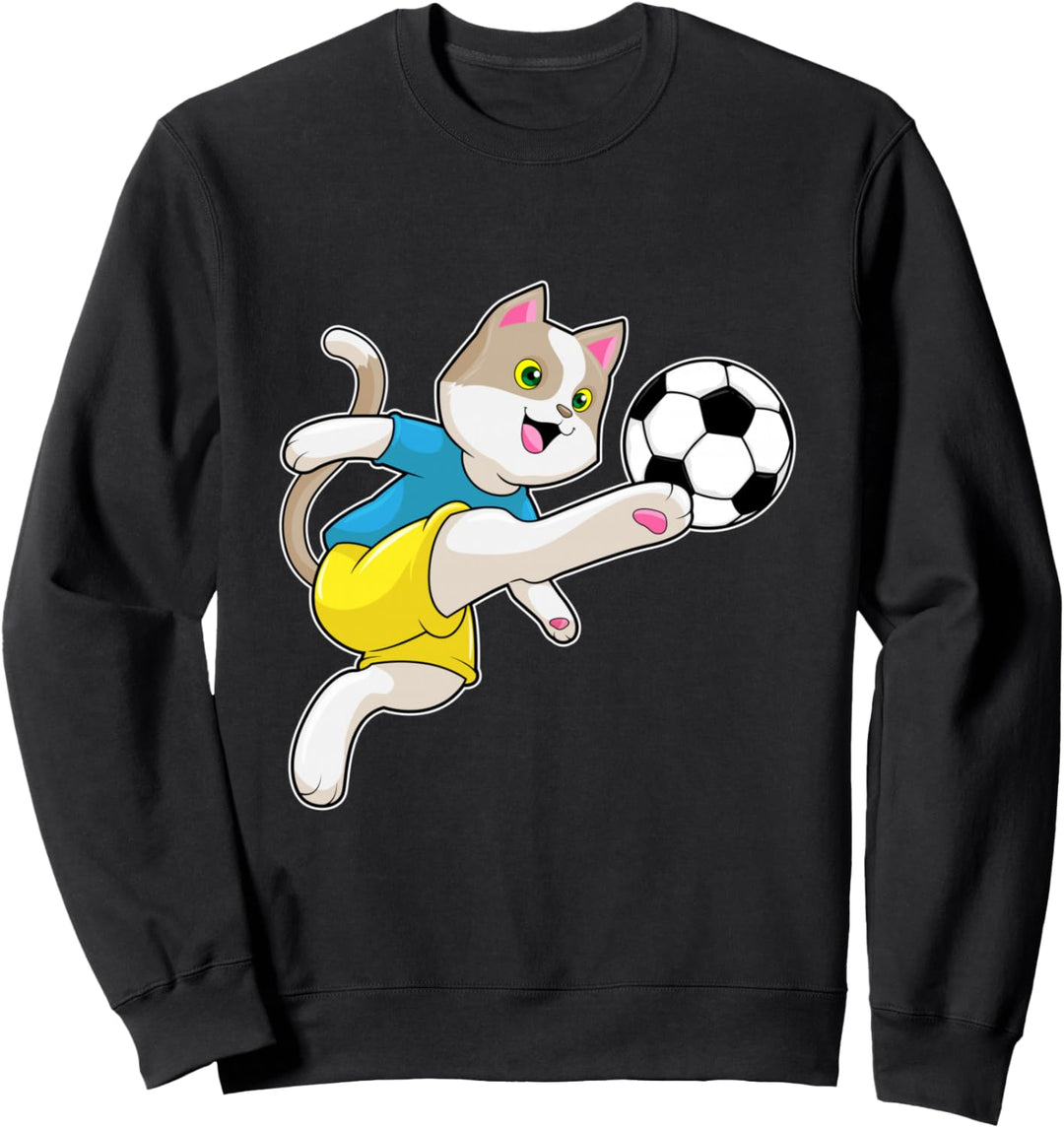 Katze Fussballspielerin Fussball Sport Sweatshirt