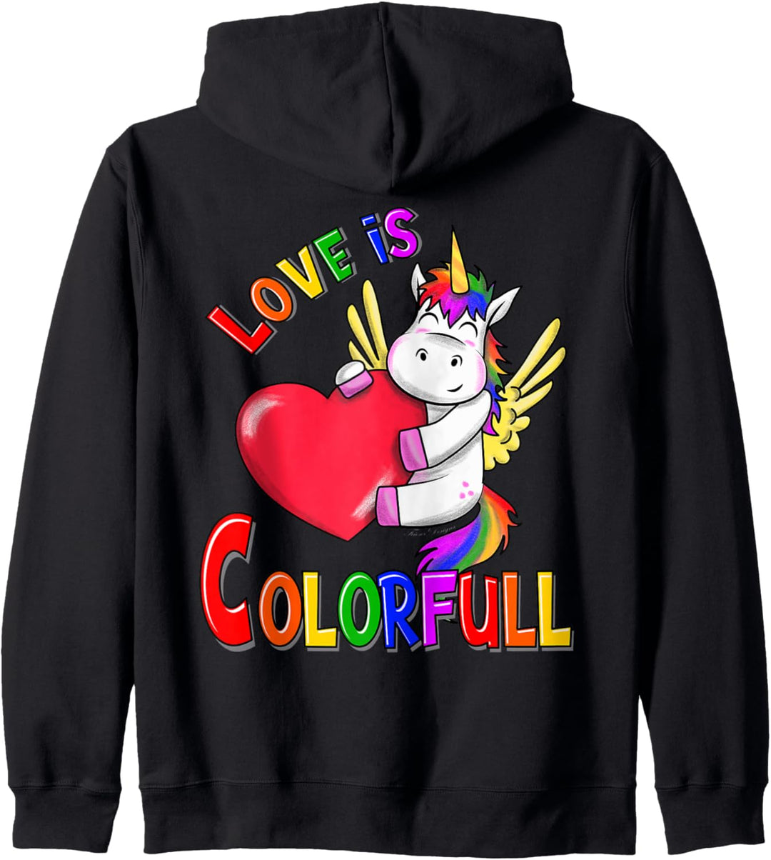 Pride LGBT & LGBTQ Regenbogen Einhorn Liebe ist bunt Gay Kapuzenjacke
