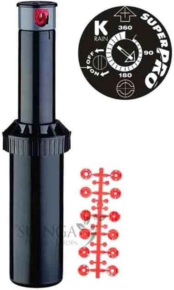 Suinga 4 x ASPERSOR KRain Superpro 3/4 Zoll, Reichweite 7,9 bis 14,9 m. Packung mit 4 verstellbaren