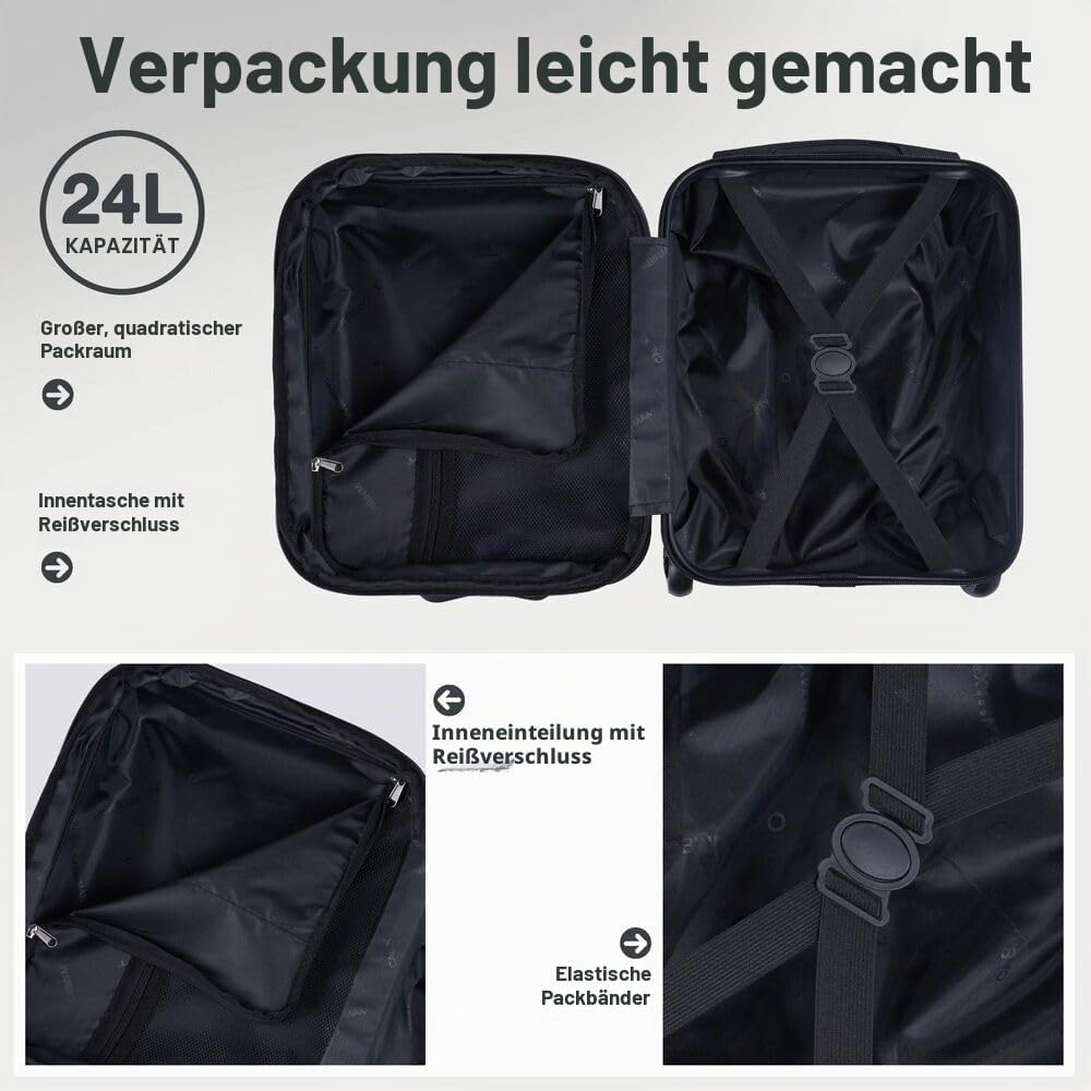 Cabin Max Anode Hardscalen Trolley-Koffer für Untersitz, 24 l, Wizz Air 40x30x20cm, (Weiss, 40 x 30