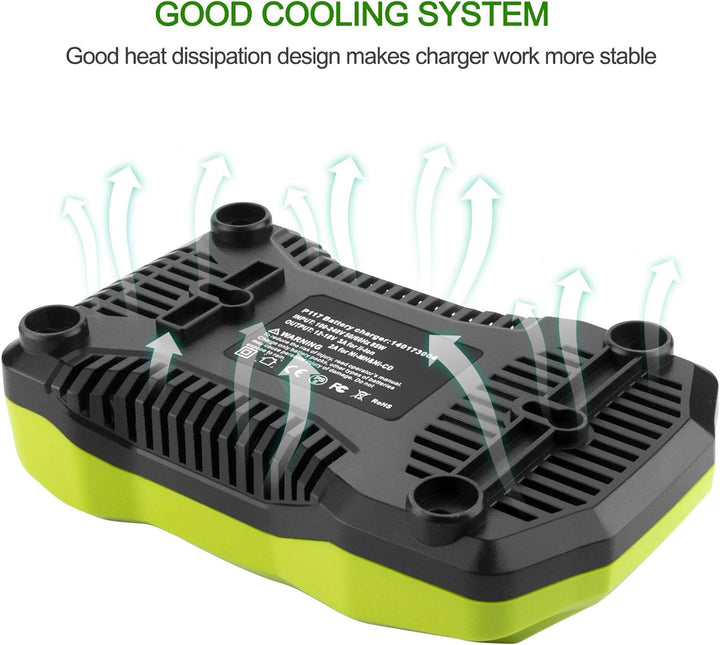 Gooality Ersatz P117 Ladegerät für Ryobi 12V-18V Ni-Cd Ni-MH Li-Ionen Akku P100 P101 P102 P103 P104