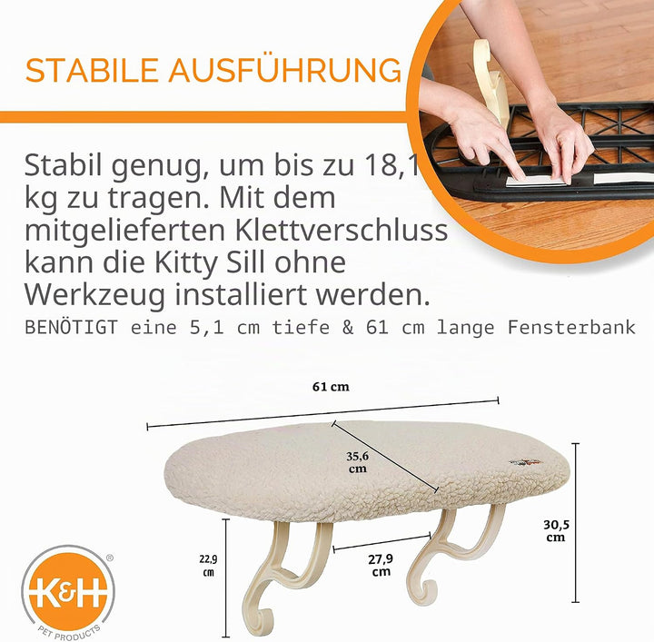 Lebon 3096 Kitty Still Fensterbank, 1 Stück (1er Pack) Kitty Sill Fleece 1 Stück (1er Pack), Kitty S