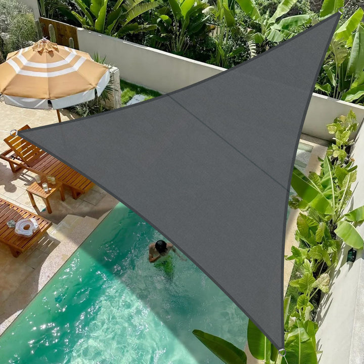 COOL AREA Sonnensegel Wasserdicht Dreieckig 4x4x4m Sonnenschutz 95% UV Schutz Windschutz,Wasserabwei