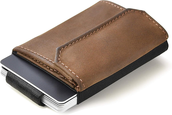 Jaimie Jacobs Nano Boy Pocket mit Gravur Slim Wallet Minimalistische Geldbörse mit Münzfach (Büffell