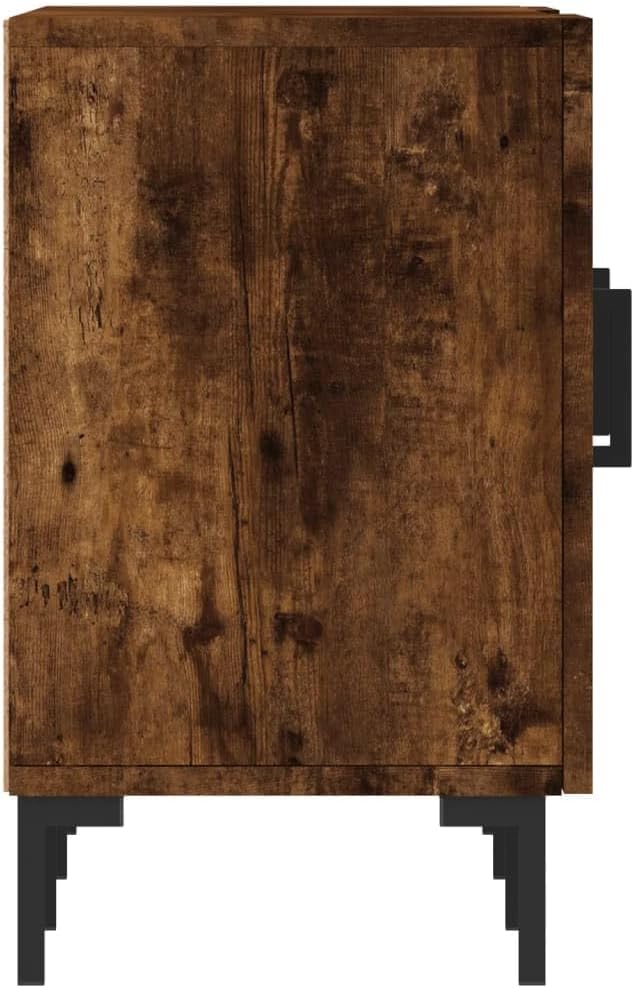 TV-Schrank Eiche Rauchgrau 150 x 30 x 50 cm aus mehrschichtigem Holz und Eisen – niedriger Schrank m