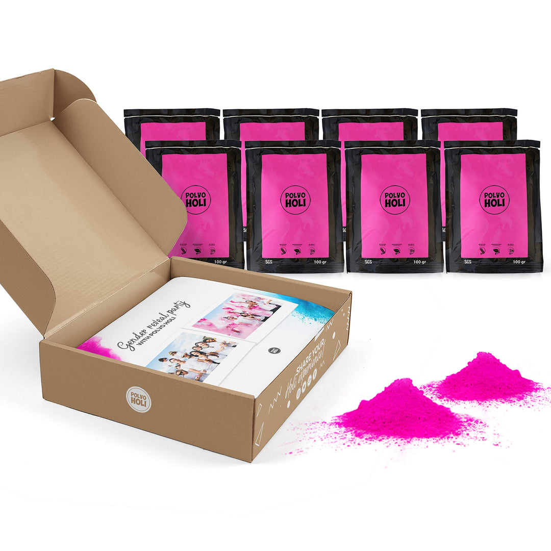 POLVO HOLI - Baby Shower Pack - Zeigen Sie das Geschlecht des Babys (Pink), Pink