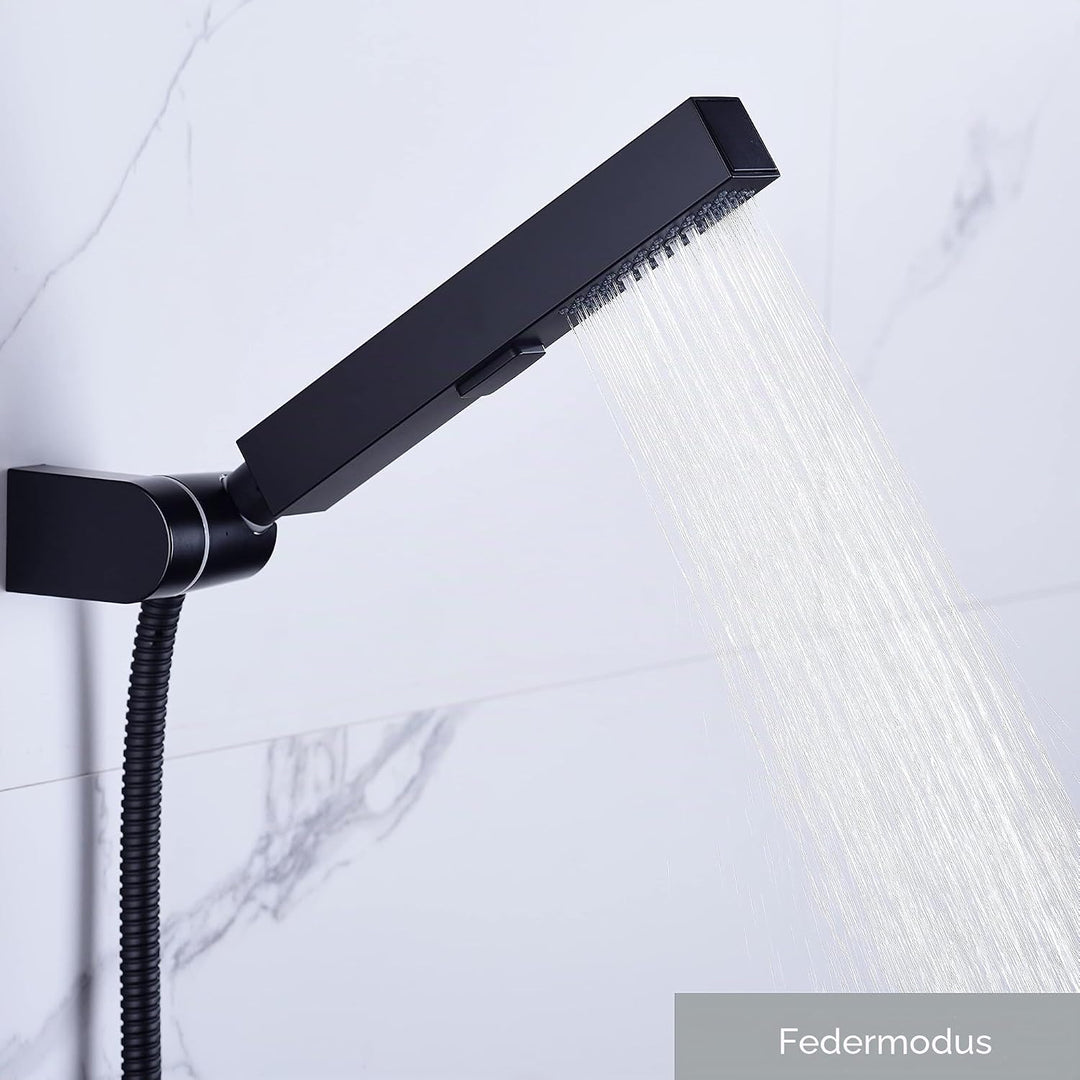 Handbrause Bigemai 3 Modi Wassersparender Duschkopf Hochdruck Viereck Duschbrause für Bad, Chrom (Sc