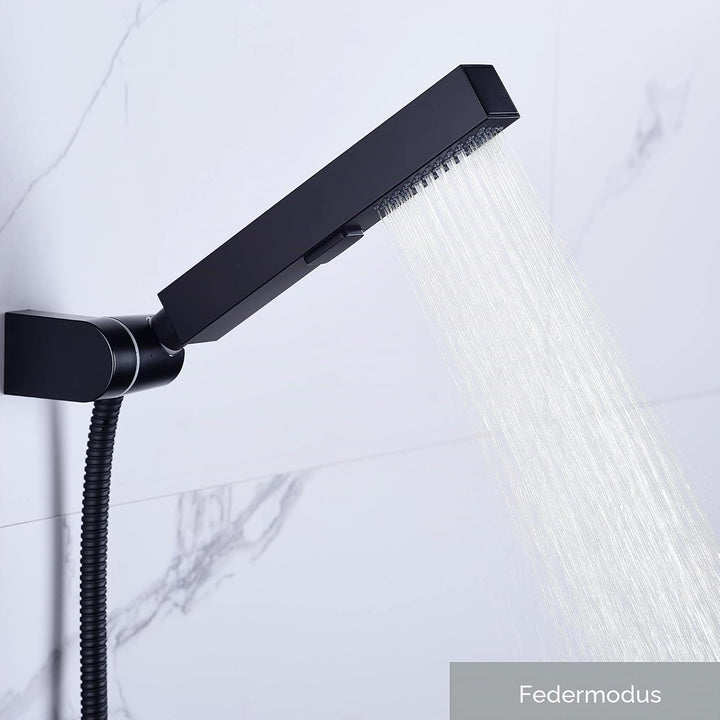 Handbrause Bigemai 3 Modi Wassersparender Duschkopf Hochdruck Viereck Duschbrause für Bad, Chrom (Sc