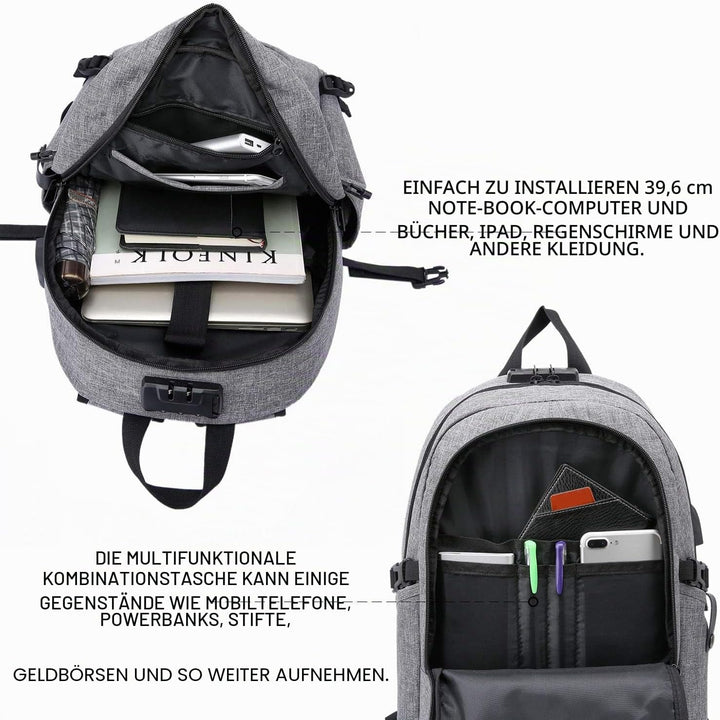 WENIG Laptop Rucksack Herren Anti-Diebstahl Laptoptasche 15.6 Zoll für Arbeit mit USB Ladeanschluss