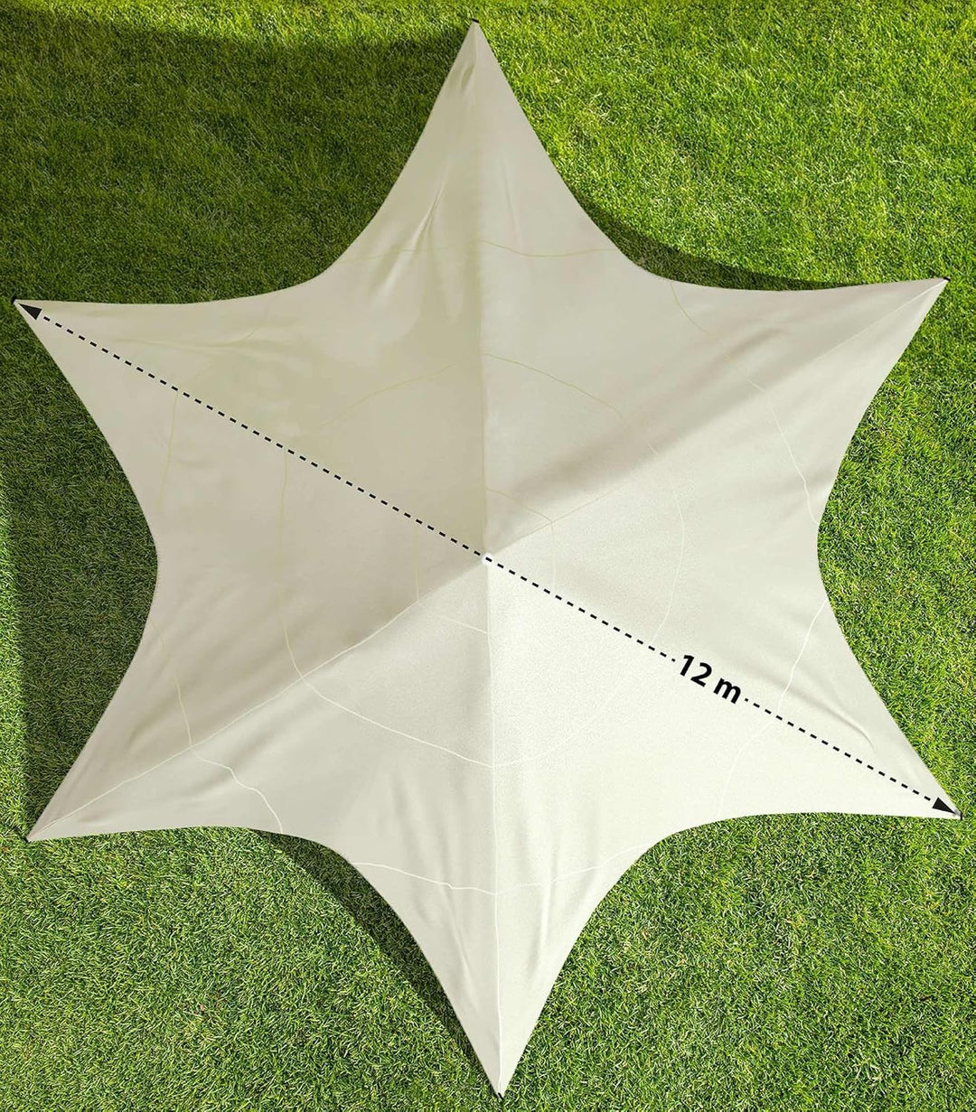 CLP Sternzelt 12M | XL-Sternzelt Für Den Garten I Event-Zelt Mit 12 Meter Durchmesser, Farbe:Creme,