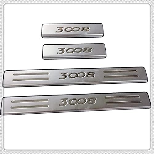 [Verbessert] 4 Stück Auto Aussentürschwellerschutz Trittplatten für 3008 2017 2018 2019 2020 2021, E