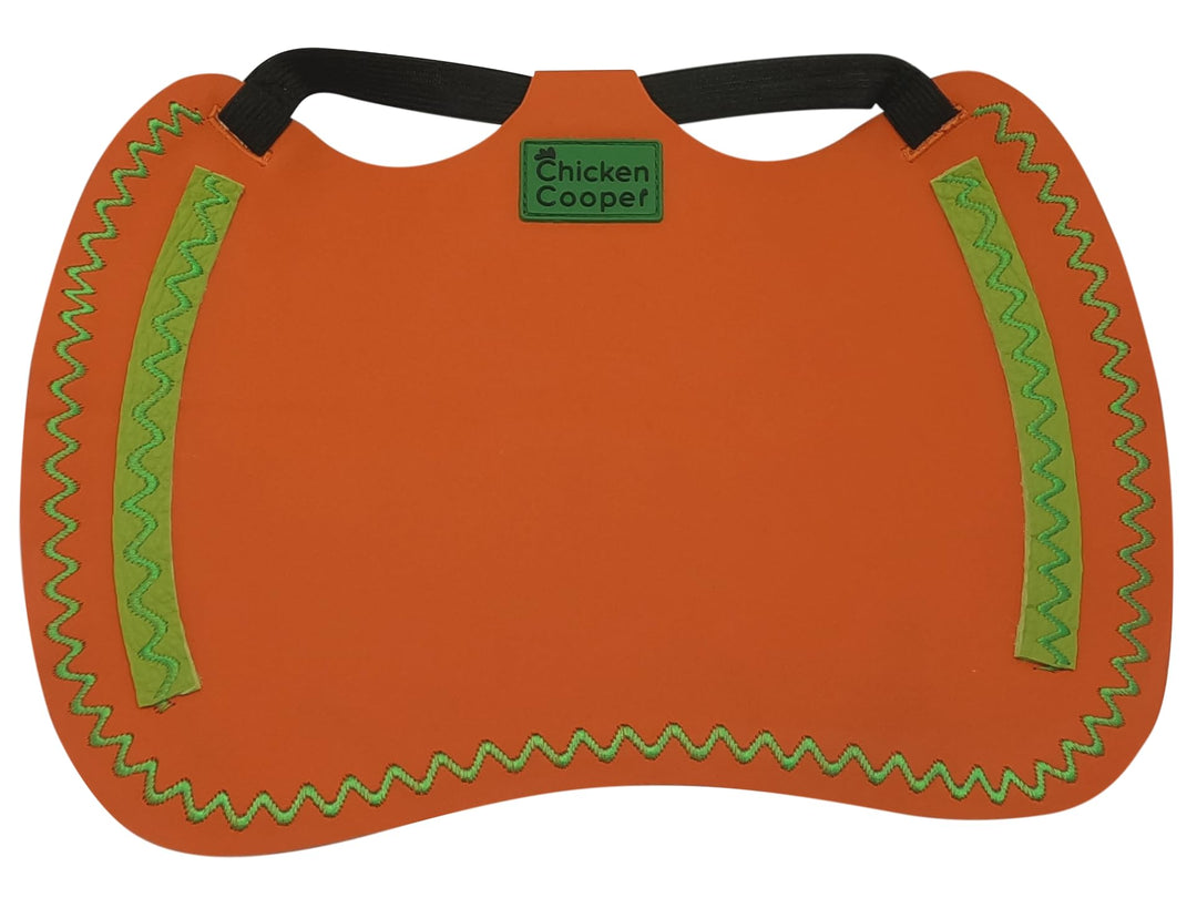 Hühnersattel, Hühnerweste, Federschutz, Geflügel Rückenschutz, Echtleder Handgemacht (1, Orangefarbe
