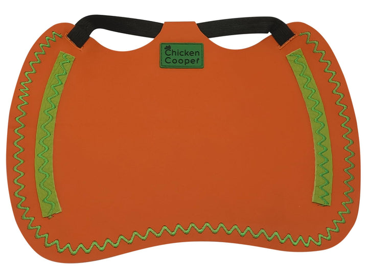 Hühnersattel, Hühnerweste, Federschutz, Geflügel Rückenschutz, Echtleder Handgemacht (1, Orangefarbe