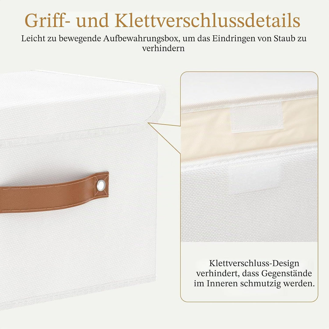 OUTBROS 3 Stück Aufbewahrungsboxen mit Deckel, 38 x 25 x 25 cm, faltbare Stoffboxen, Aufbewahrungskö