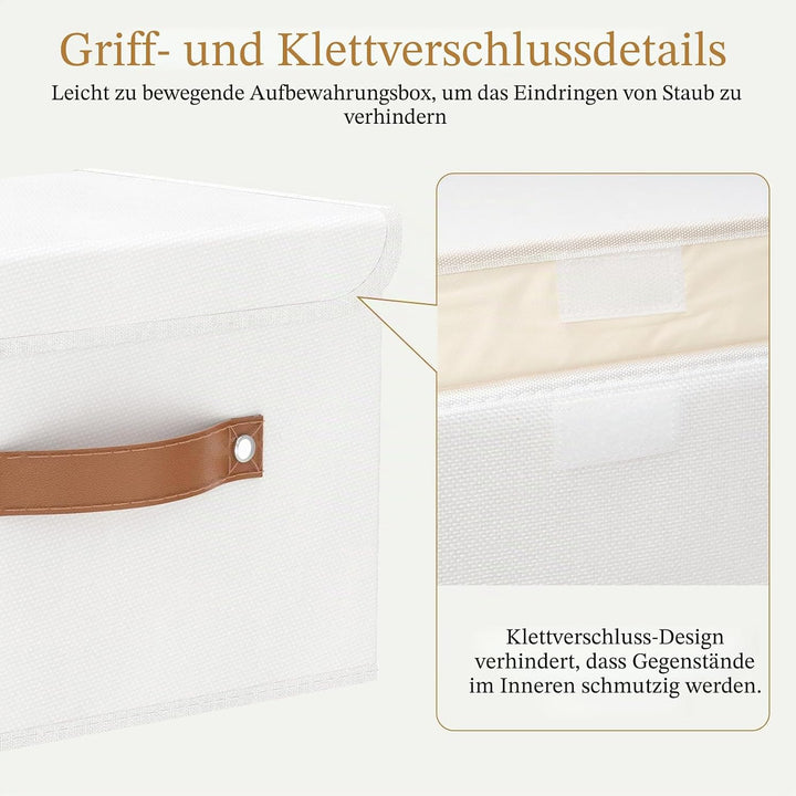 OUTBROS 3 Stück Aufbewahrungsboxen mit Deckel, 38 x 25 x 25 cm, faltbare Stoffboxen, Aufbewahrungskö
