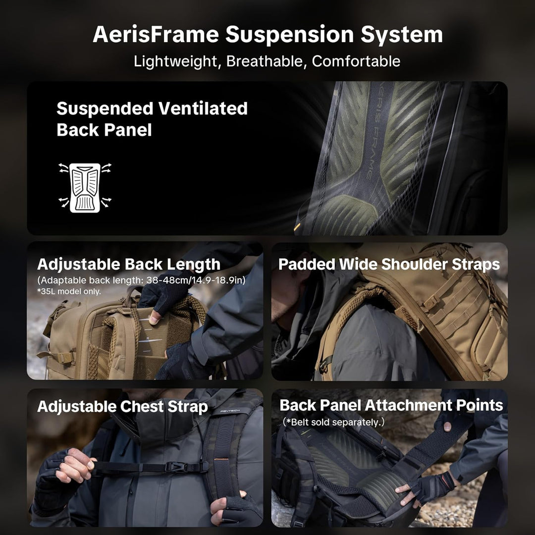 PGYTECH OneMo TAC Kamerarucksack 25L/35L, Wasserdicht Taktisch Fotorucksack Kompatibel mit DSLR/SLR/