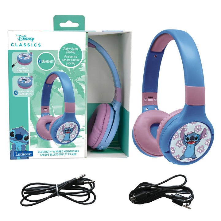 Lexibook - Disney Stitch - 2-in-1 Bluetooth- und kabelgebundene Kopfhörer mit Mikrofon und Steuerung