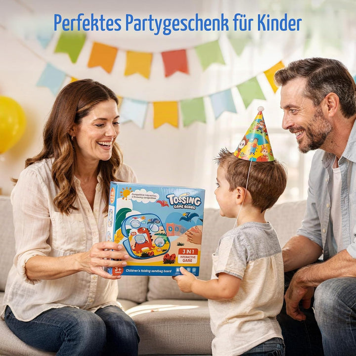 Wurfspiel Dartscheibe für Kinder, Spiele für Kinder ab 3, 3 in 1 Sitzsack Wurfspiel Geburtstagsgesch