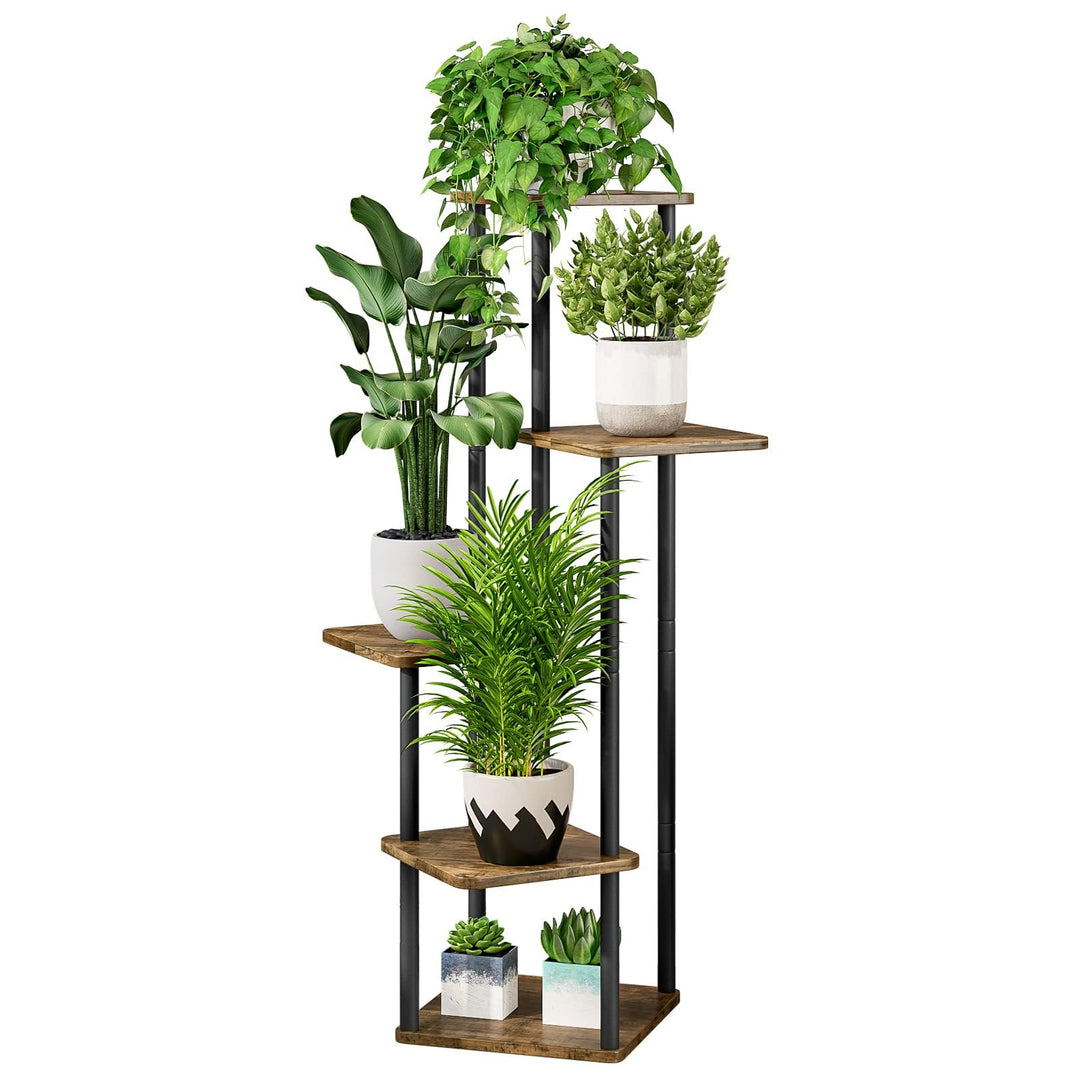 VASZOLA 5-Tier Hölzern Blumenregal Pflanzenregal, Mehrstöckig Blumenständer Pflanzenständer Blumenba