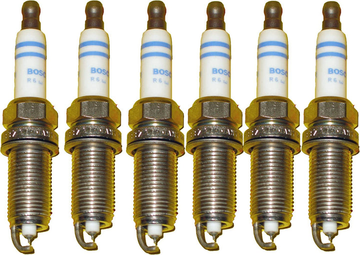 BMW Spark Plugs Plug Set Platinum Iridium High Power Bosch OEM 12122158253 (6pcs) by Bosch