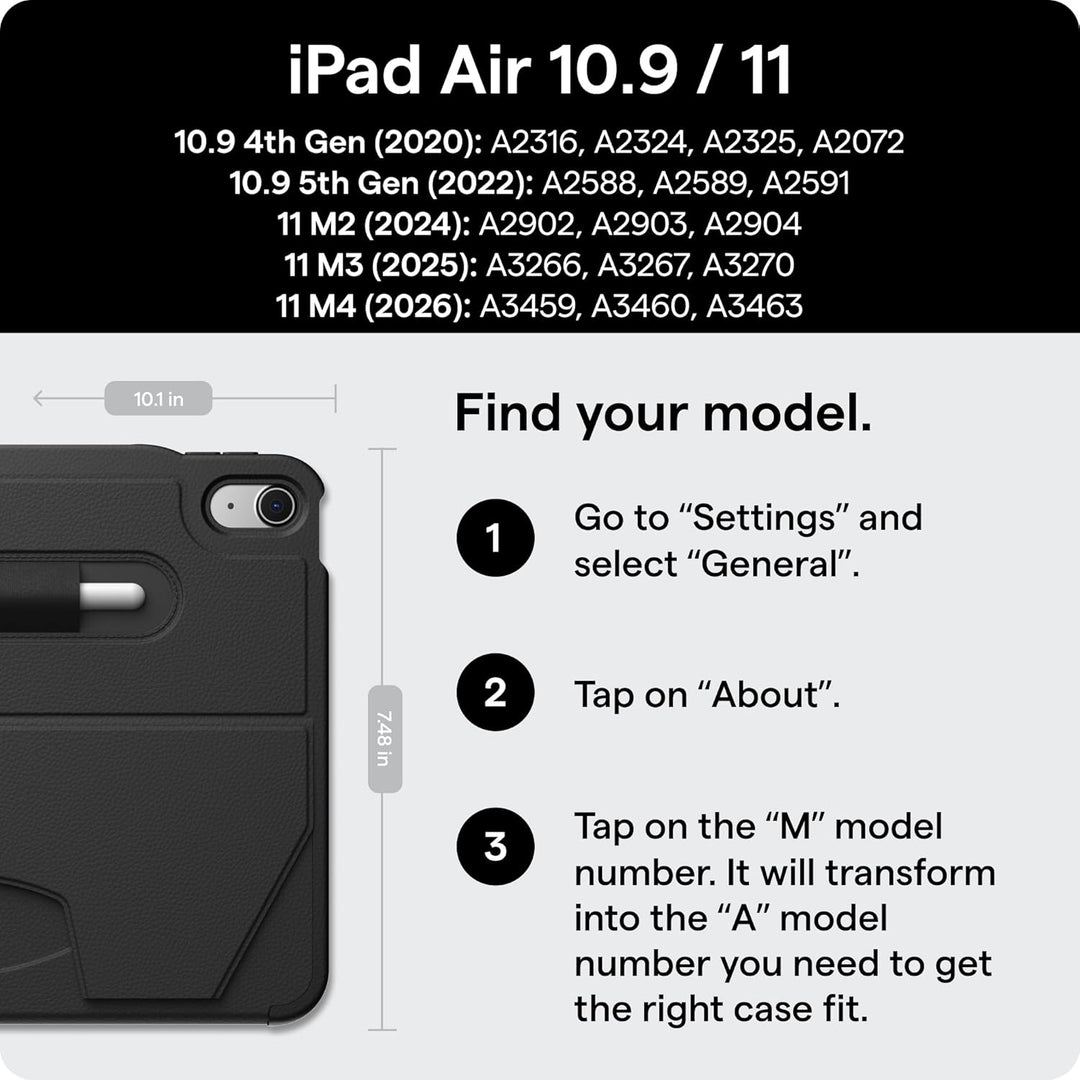 ZUGU iPad Air 5 / Air 4 Hülle 10.9 2022/2020 5. & 4. Generation schlanke Schutzhülle 8 Winkel-Stände