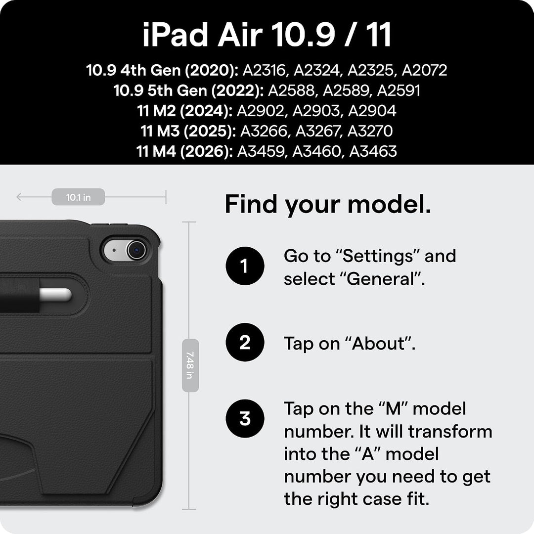 ZUGU CASE iPad Air 11 (M4 2026/M3 2025/M2 2024) & iPad Air 5./4. Generation (2022/2020) 10.9 Zoll sc