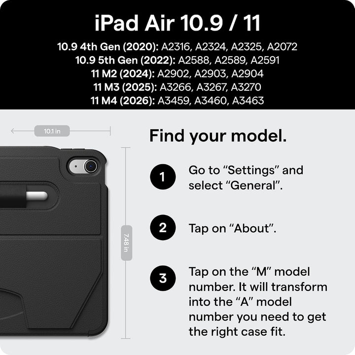 ZUGU CASE iPad Air 11 (M4 2026/M3 2025/M2 2024) & iPad Air 5./4. Generation (2022/2020) 10.9 Zoll sc