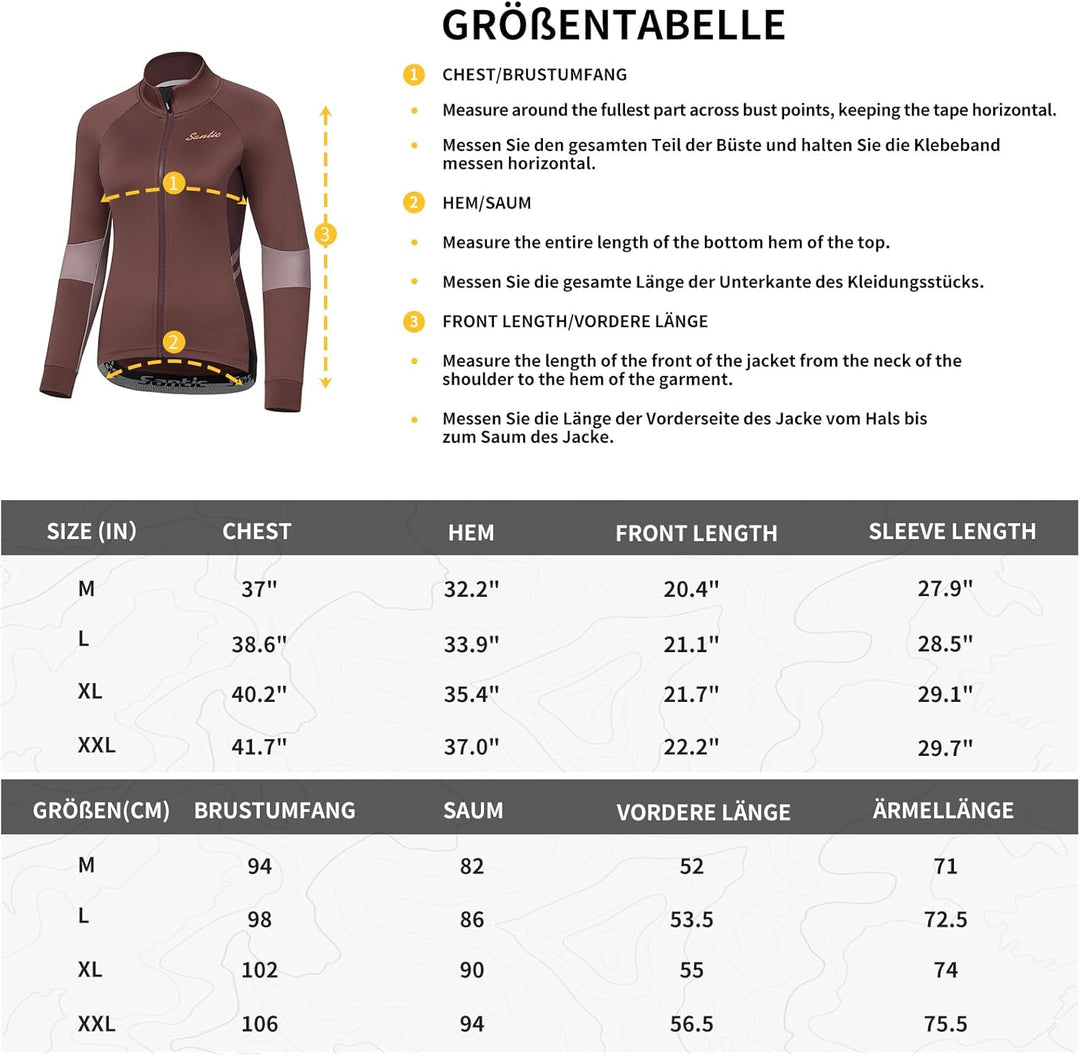 Santic Fahrradjacke Damen Winter Thermo Jacken Winddichte Laufjacke Leichte Atmungsaktiv Langarm Ref
