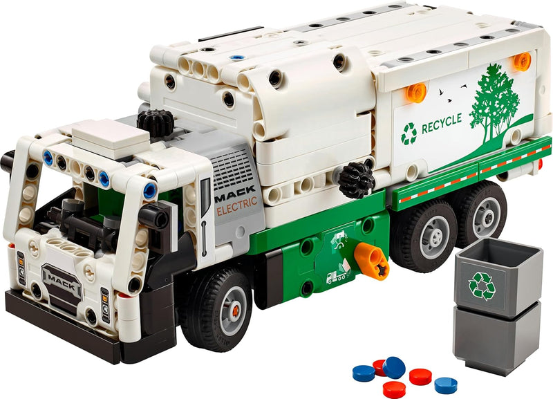 Lego Technic Mack LR Electric Müllwagen, Müllauto-Modell für Recycling-Rollenspiele, Baubares LKW-Sp