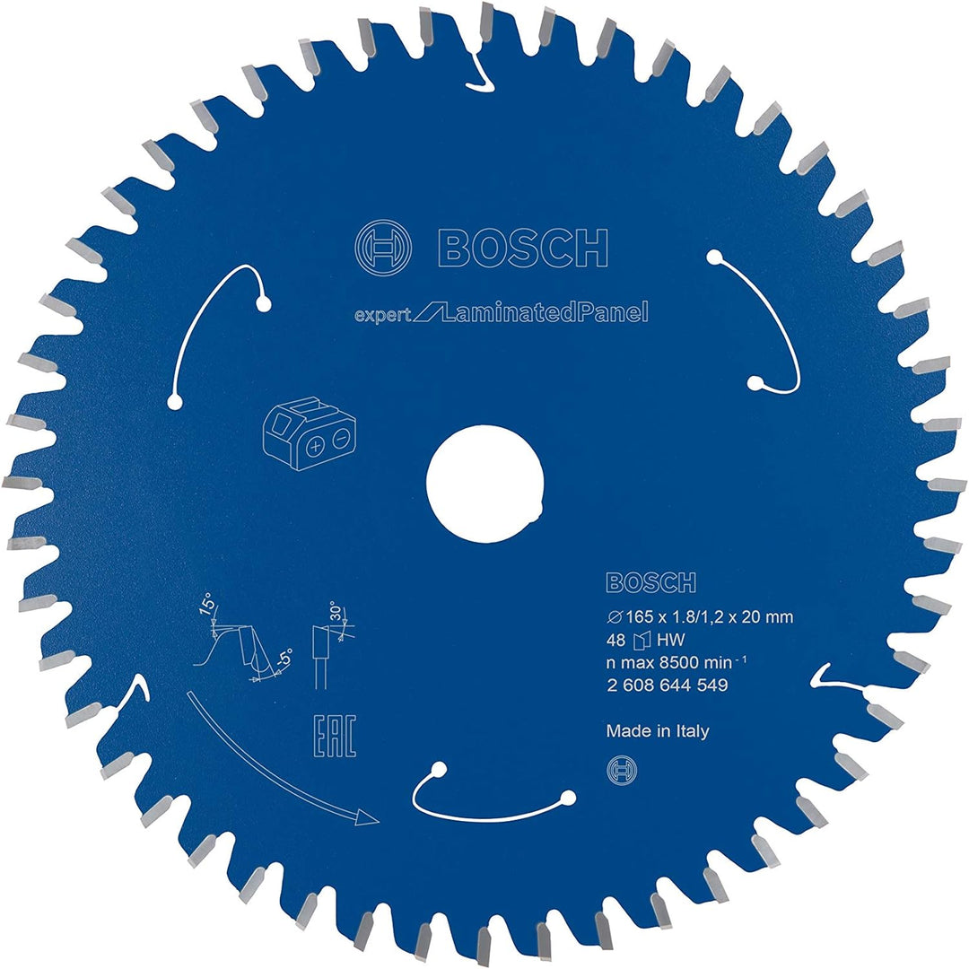 Bosch Accessories 1x Kreissägeblatt Expert for Laminated Panel (Spanplatten, Sägeblatt Ø 165 x 20 x