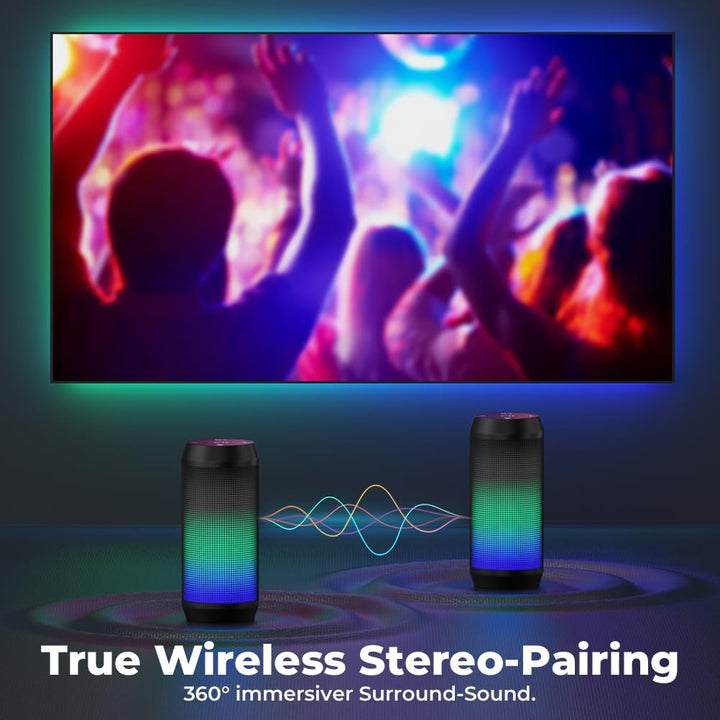 Bluetooth Lautsprecher Tragbarer Musikbox LED Bluetooth Box Kabellos mit Freisprechfunktion für Hand