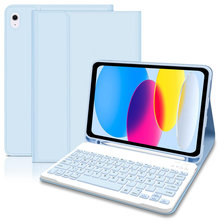 Hofsos Hülle mit Tastatur für IPad 11/10 Generation (2025/2022, 11/10.9 Zoll) - Abnehmbare Magnetisc