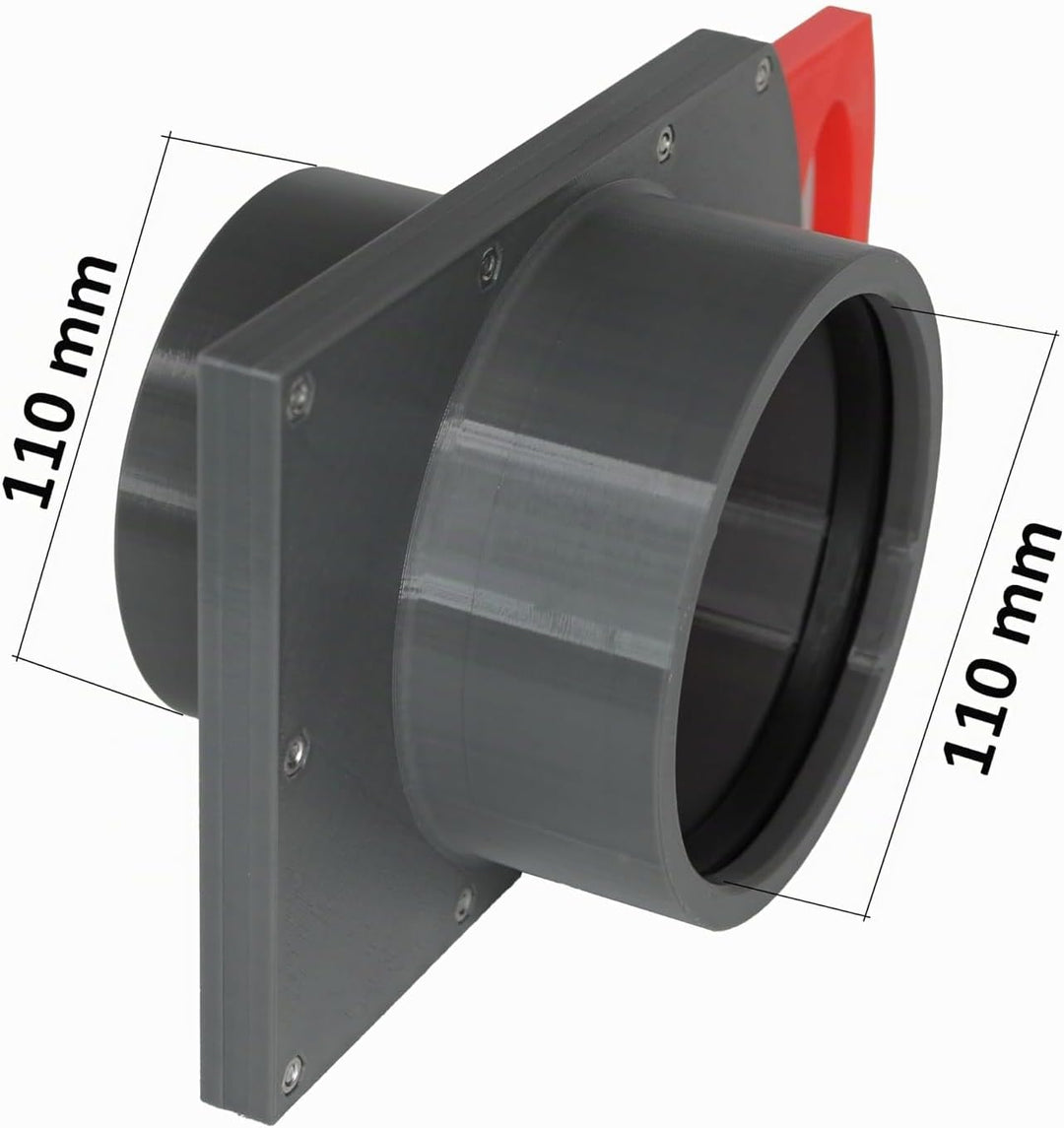 GENERIC 110 mm Luft-Absperrschieber mit Muffe | Blastgate | PETG | Werkstattabsaugung | Absauganlage